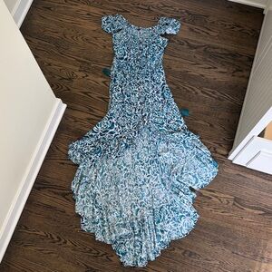 Tiare Hawaii Off Shoulder High-Low Ruffle Maxi Dress